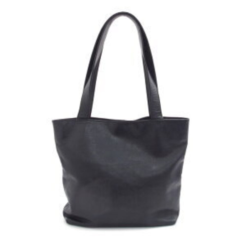 CHANEL Coco Mark Crocodile Tote Bag Black Leather